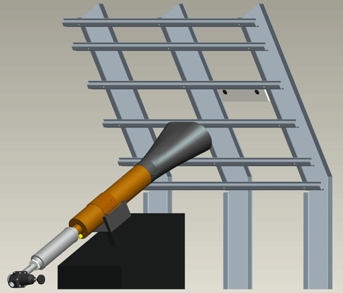 NexGen burner in position with sample holder frame.