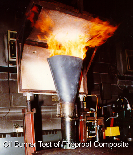 oil burner test of fireproof composite